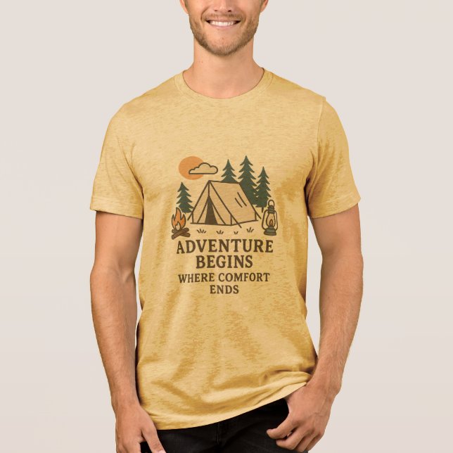 Adventure Begins Where Comfort Ends T-Shirt (Frente)