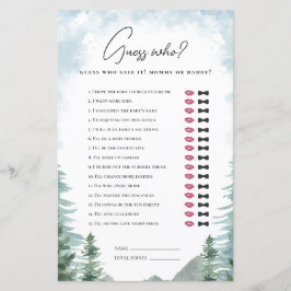 Adventure Chá de fraldas adivinha Mamãe ou jogo de