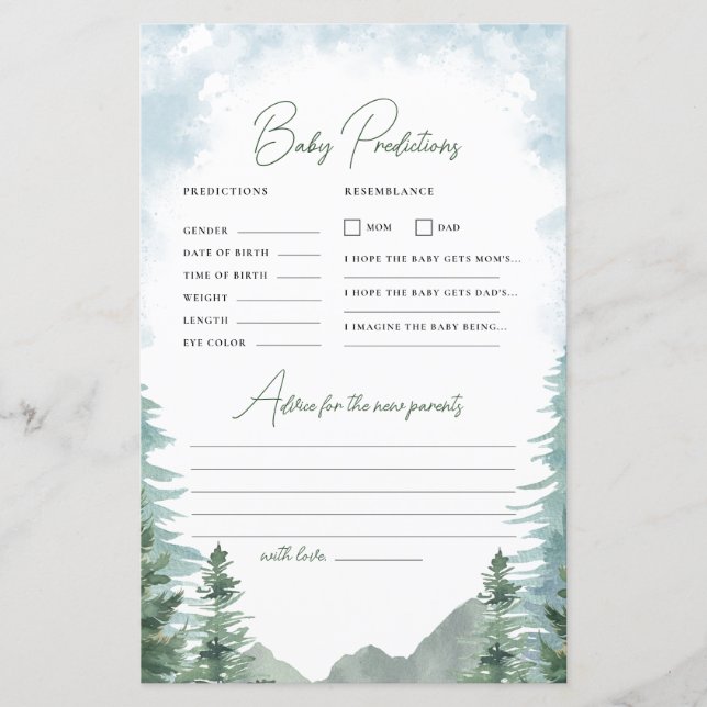 Adventure Chá de fraldas Previsão e jogo de aconse (Frente)