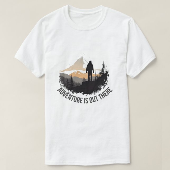 Adventure Está Lá Fora A Camisa Gráfica (Frente do Design)