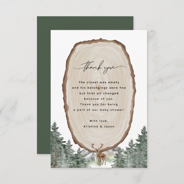 Adventure Forest Chá de fraldas Obrigado Cartões (Frente/Verso)