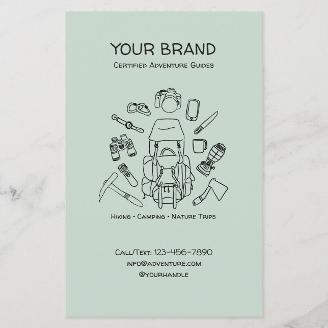 Adventure Guides Hiking & Camping Flyer with QR (Frente)