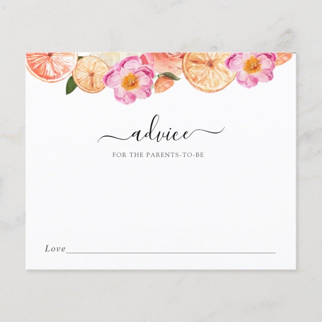 Advertência para o bebê de Citrus rosa para os Pai (Frente)