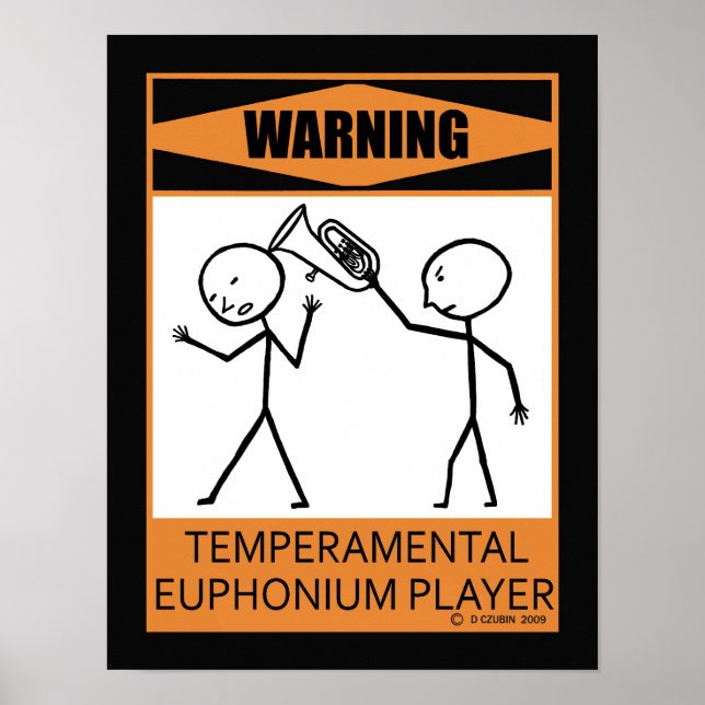 Advertência - Poster do Leitor Euphonium Temperado (Frente)