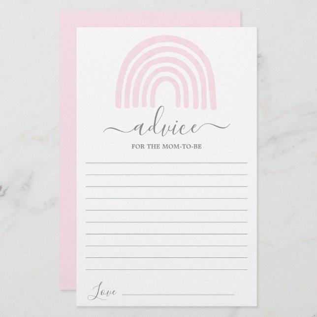 Advertência rosa sobre arco-íris para que a mãe se (Frente/Verso)