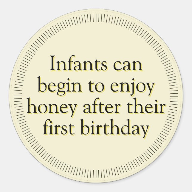 Advertência sobre a Criança de mel adesivos âmbar  (Frente)