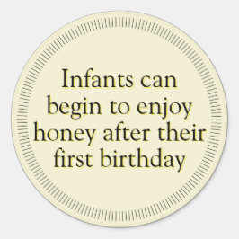 Advertência sobre a Criança de mel adesivos âmbar 