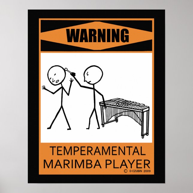 Advertência sobre o Poster do Marimba Player (Frente)