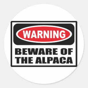 Advertir BEWARE da etiqueta da ALPACA