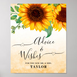 Advice and Wishes Wedding sign poster
