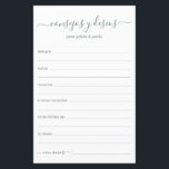 Advice e Desejo Espanhol<br><div class="desc">Estes escritos simples, modernos, mínimos, de cor eucalipto, escrito manuscritos pelos Consejos y Deseos são perfeitos para o seu chá de panela, janto de ensaio ou convidados de casamento preencherem para o casal feliz. As pessoas vão adorar ter as ordens - tornam tão fácil deixar palavras amáveis de conselhos e...</div>