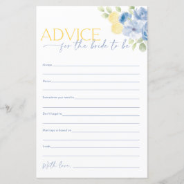 Advice for the Bride Citrus Bridal Shower Game