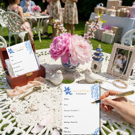Advice & Wishes  Bridal shower Blue Chinoiserie