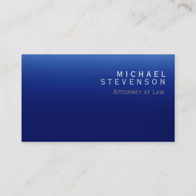 Advogado Azul Moderno Cartão de visita (Frente)