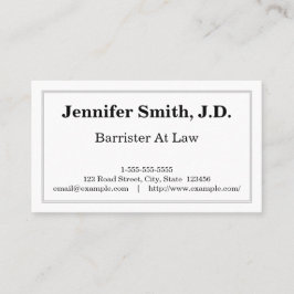 Advogado elegante e limpo no cartão de visita da