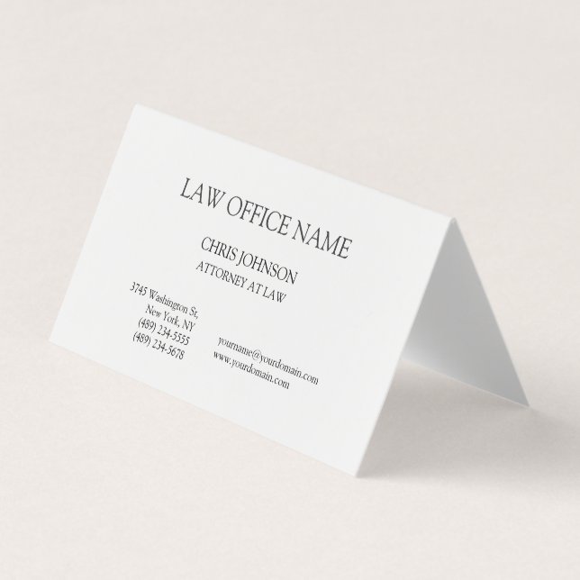 Advogado Negro e Branco Cartão de visita (Frente)