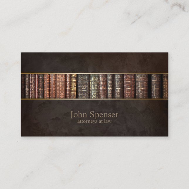 Advogados no cartão de visita da estante da lei (Frente)