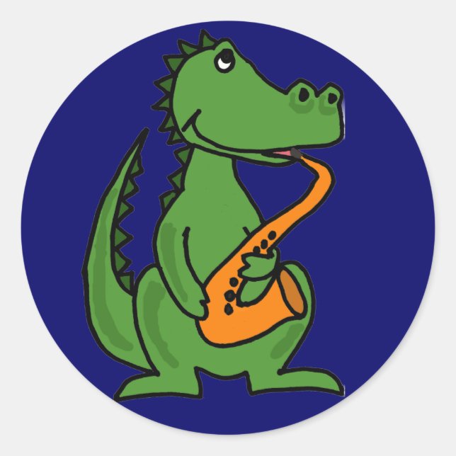 AE- Gator Tocando os adesivos saxofônicos (Frente)
