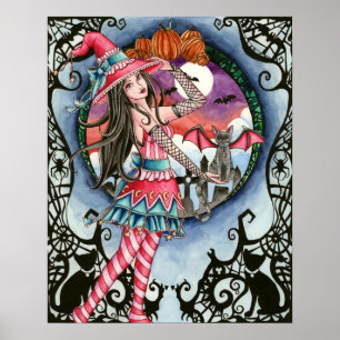 Aelita e Jax - poster da bruxa do Dia das Bruxas