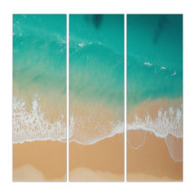 Aerial Beach Turquoise Ocean Waves Sand