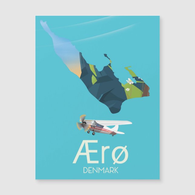 AErø, poster de viagens de Mapa da Dinamarca (Frente)