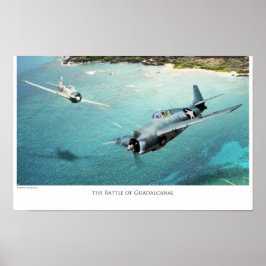 Aeronáutica Art Poster "A Batalha de Guadalcanal"