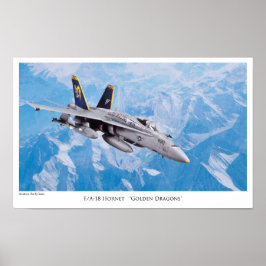 Aeronáutica Poster "F/A-18Dragões Ouros de Hornet"