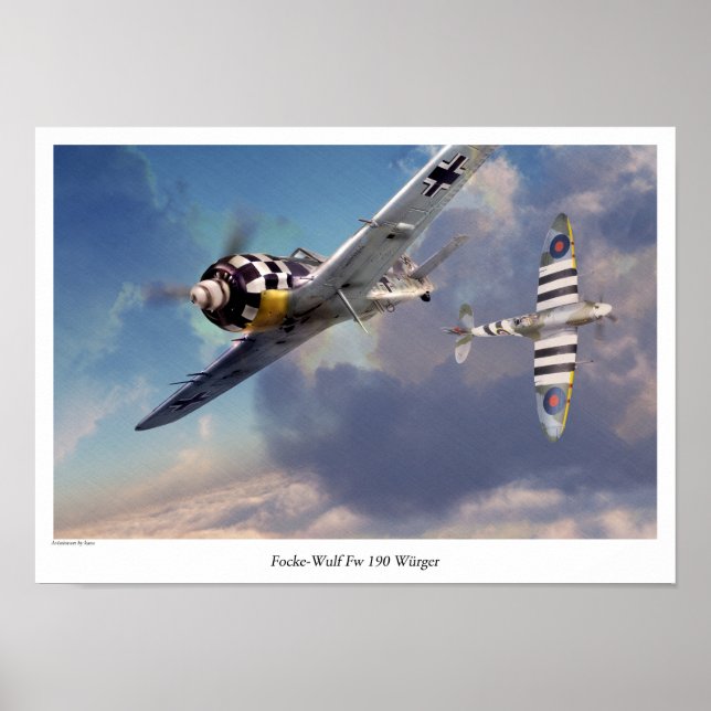 Aeronáutica Poster "Focke-Wulf Fw 190" (Frente)