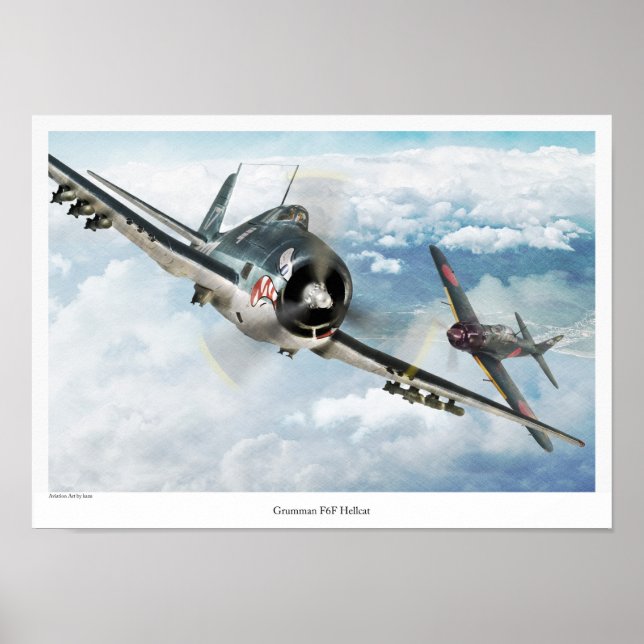 Aeronáutica Poster "Grumman F6F Hellcat" (Frente)