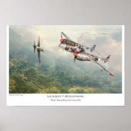 Aeronáutica Poster "Lockheed P-38 Lightning"