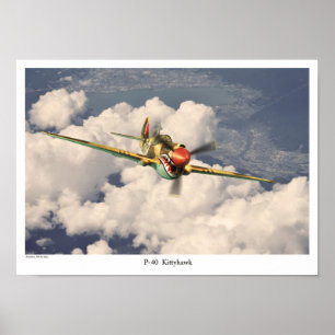 Aeronáutica Poster "P-40 Kittyhawk"