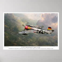 Aeronáutica Poster "P-47D Thunderbolt "Saucy Sus"