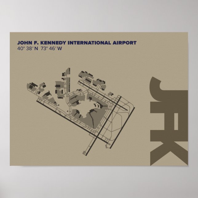 Aeroporto Kennedy (JFK) Diagrama Poster (Frente)