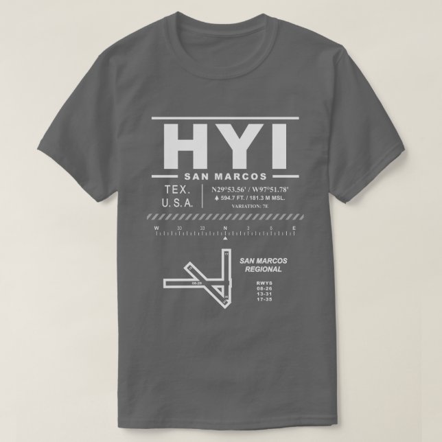 Aeroporto Regional de San Marcos - Camiseta HYI (Frente do Design)