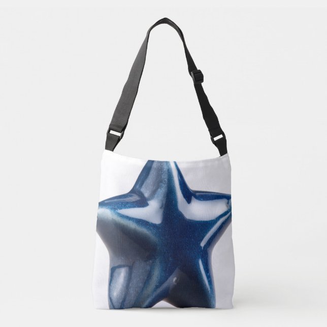 Aesthetic 3D Blue Star Art Tote Bag (Frente)