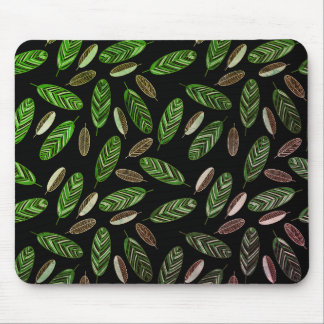 Aesthetic Botanical Black& Green Mouse Pad