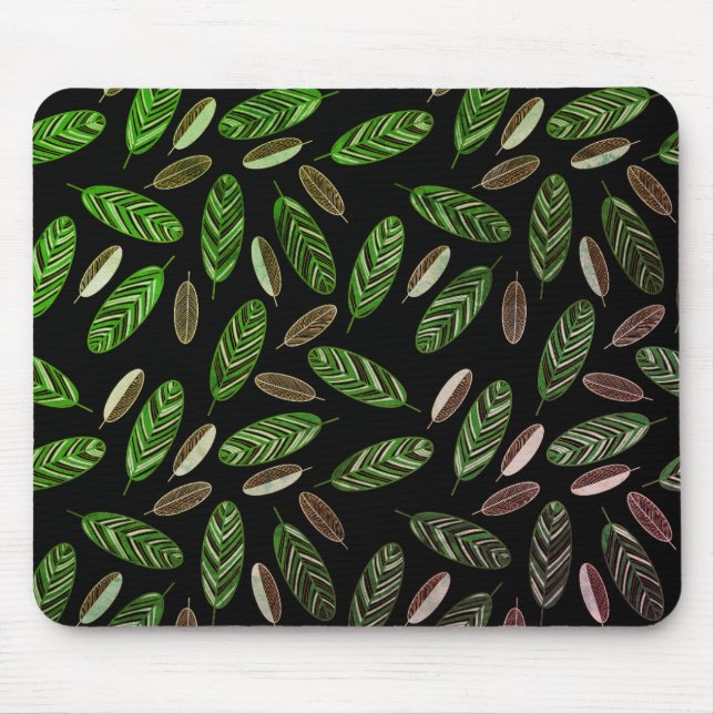 Aesthetic Botanical Black& Green Mouse Pad (Frente)