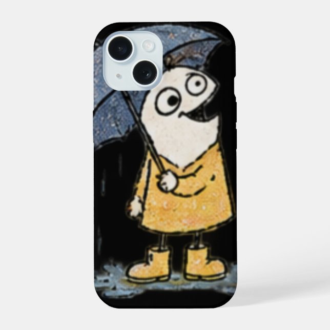 Aesthetic Cozy Loop Character Rainy Day Phone Ca (Verso)