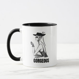 Aesthetic Fashion Girl Caneca Preto e Branco Gla