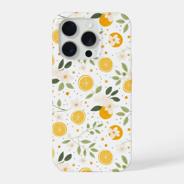Aesthetic Summer Lemon Pattern iPhone Case (Verso)