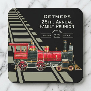 Aesthetic Vintage Trem Família Reunião Porta-Copos
