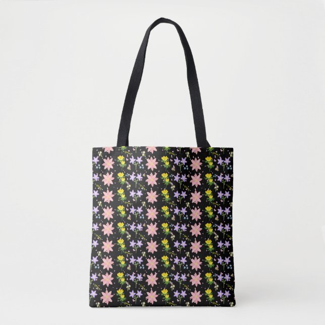 Aesthetic Wildflower Botanical Pattern Tote Bag  (Frente)