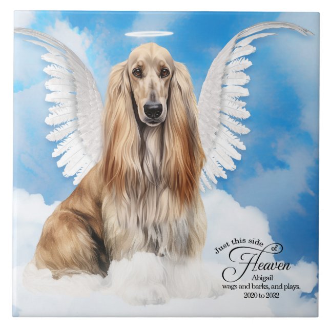 Afegão Hound Angel Dog Personalizado Memorial Pet (Frente)
