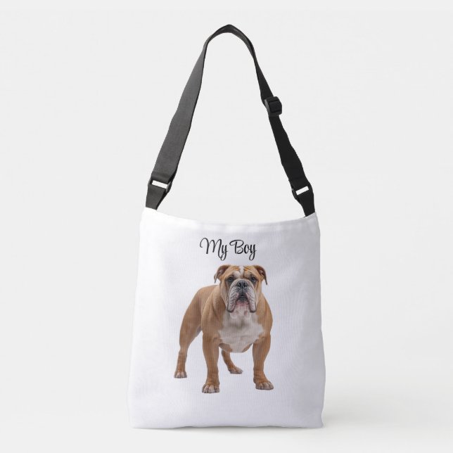 Affectionate Bulldog Personalized Tote Bag (Frente)