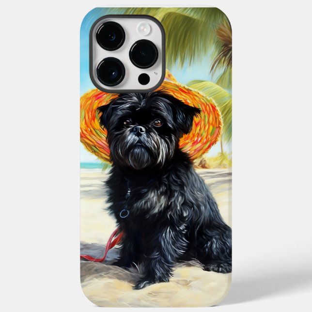 Affenpinscher on Beach, presente de verão para ama (Verso)