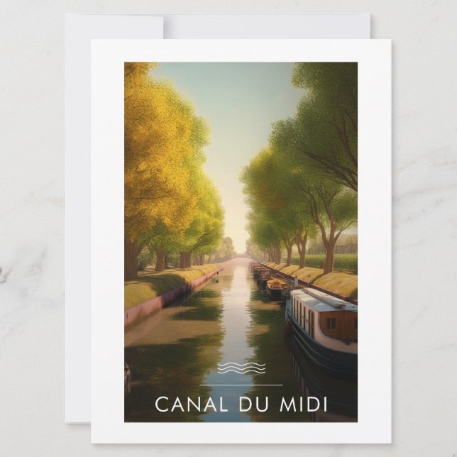 Affiche Canal du midi - France - illustration (Frente)