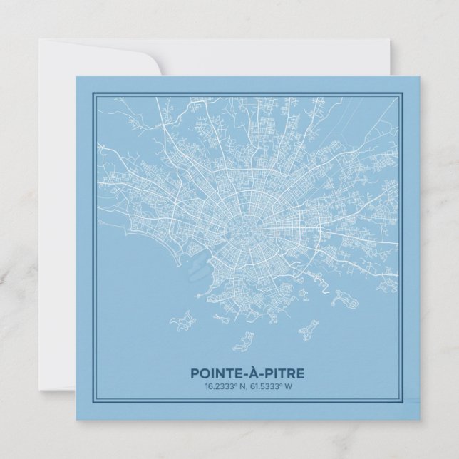 Affiche Carte de Pointe-à-Pitre, Guadeloupe (Frente)
