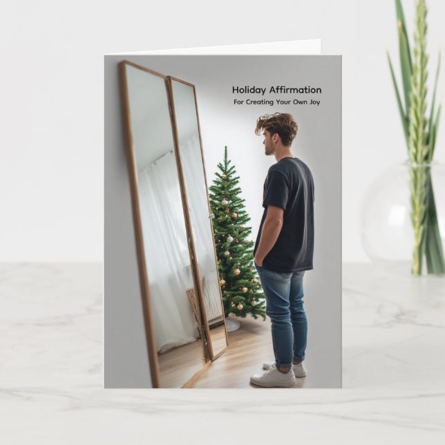 Afirmação de Feriado de gay - Cartão de Natal LGBT (Frente)