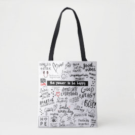 AFIRMAÇÕES BOAS VÍBULAS TOTE BAG