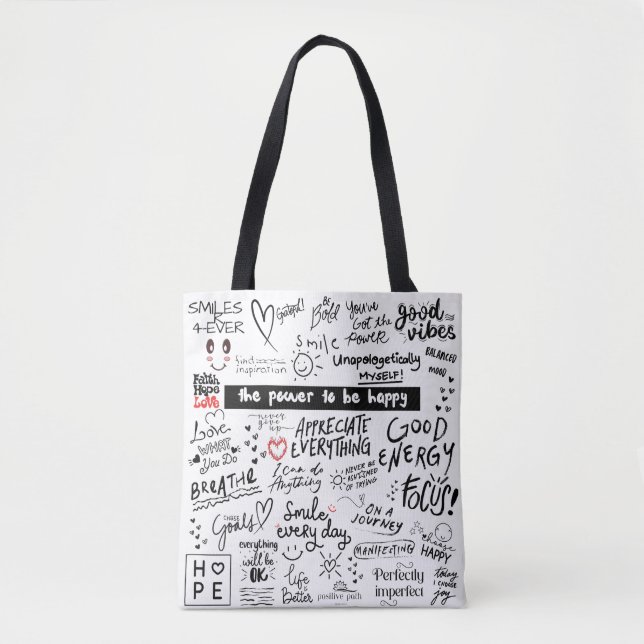 AFIRMAÇÕES BOAS VÍBULAS TOTE BAG (Frente)